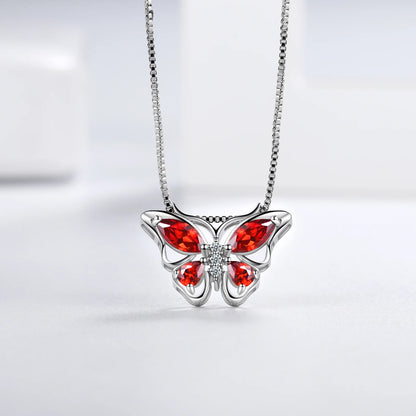 Blue Butterfly Jewelry Aquamarine March Birthstone Jewelry Set Fine Necklace/Earrings Sterling Silver Women Birthday Mother'S Day Gifts